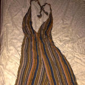 Tri-colored halter jumpsuit